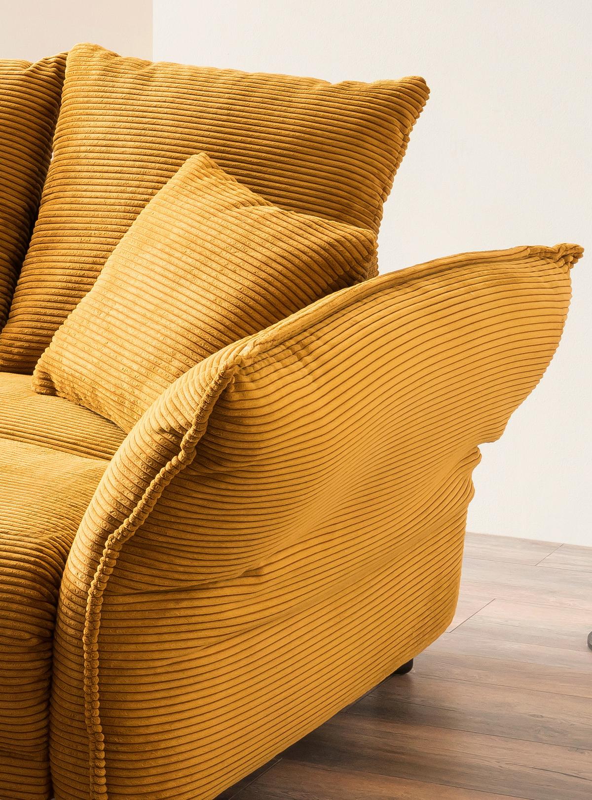 Bigsofa Pera, Goldfarben B: 242 cm - Chromfarben/Goldfarben, MODERN, Textil (242/71/90/131cm) - Livetastic