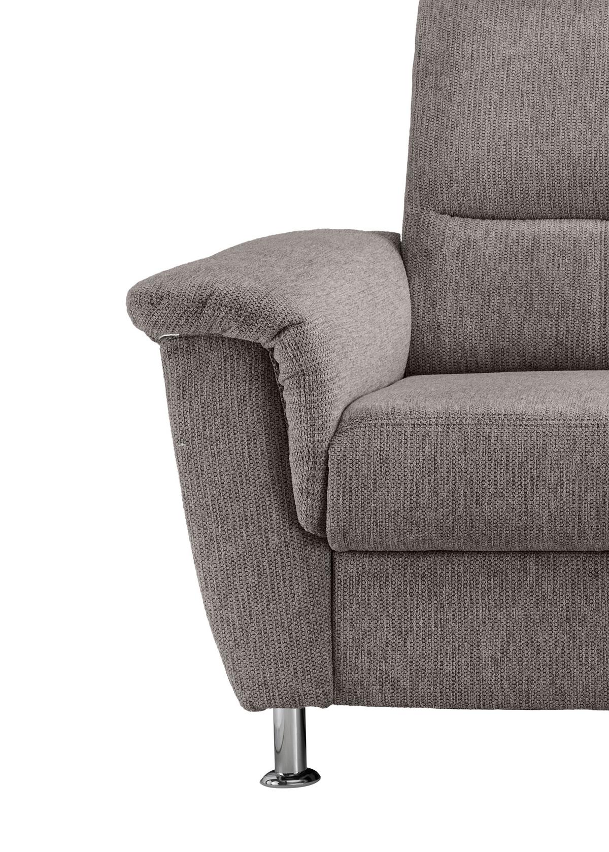 Ecksofa Mit Stauraum Parole Graubraun Chenille - Chromfarben/Graubraun, KONVENTIONELL, Textil (231/184cm) - Livetastic