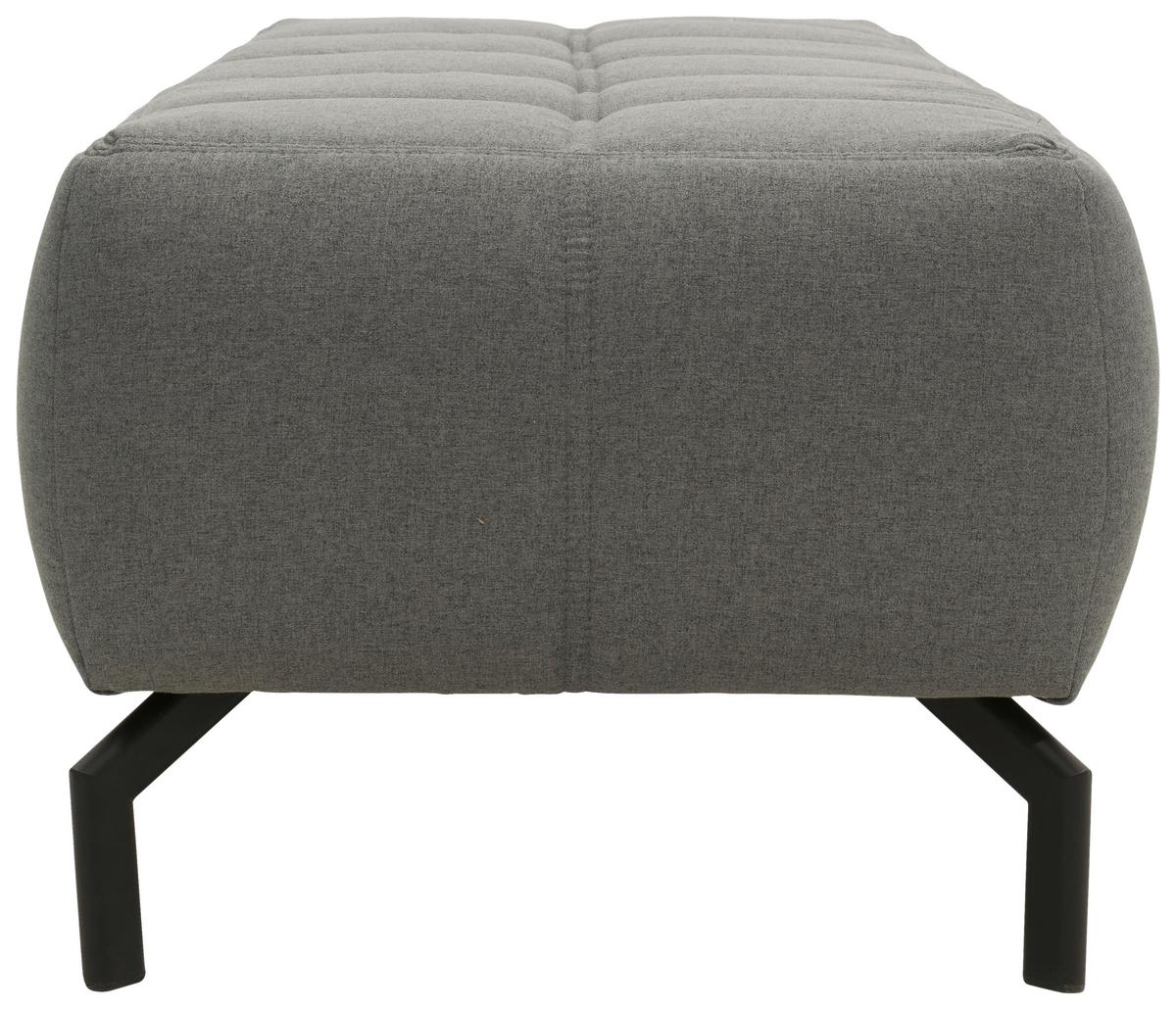 Polsterhocker Cunelli Grau Webstoff H: 45 Cm - Schwarz/Grau, Design, Textil (153/45/62cm) - MID.YOU