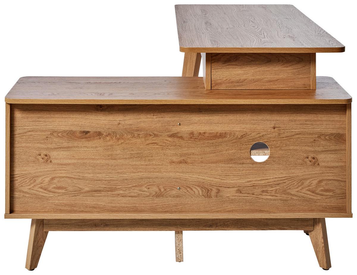 Eckschreibtisch Wave C 150 E - Eichefarben, MODERN, Holzwerkstoff (148/120/76,20cm) - Livetastic