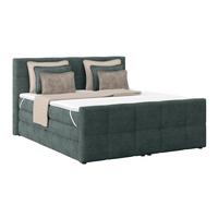 Boxspringbett mit Topper & Bettkasten 160x200 cm Medino - Silberfarben/Blaugrau, KONVENTIONELL, Holz/Holzwerkstoff (160/200cm)