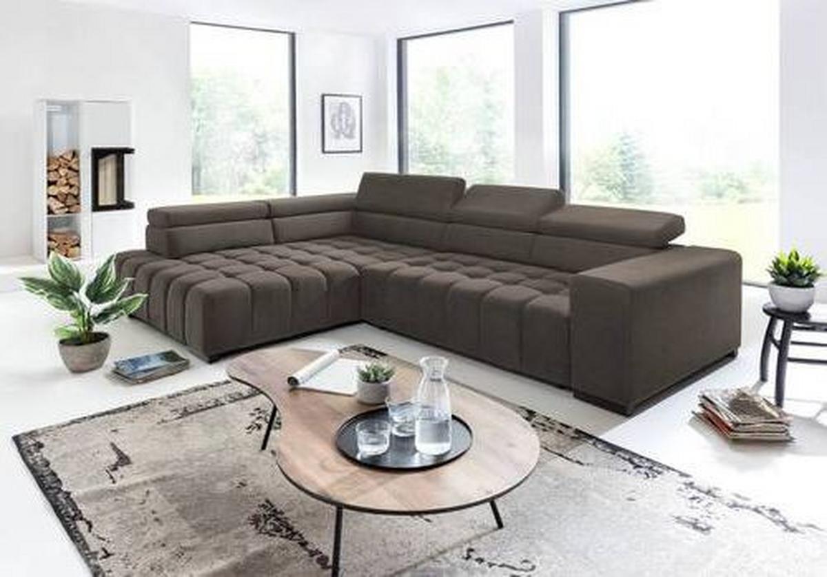 Eckschlafsofa Elias Neu Braun S: 201 cm - Schwarz/Braun, Design, Textil (201/307cm) - Livetastic
