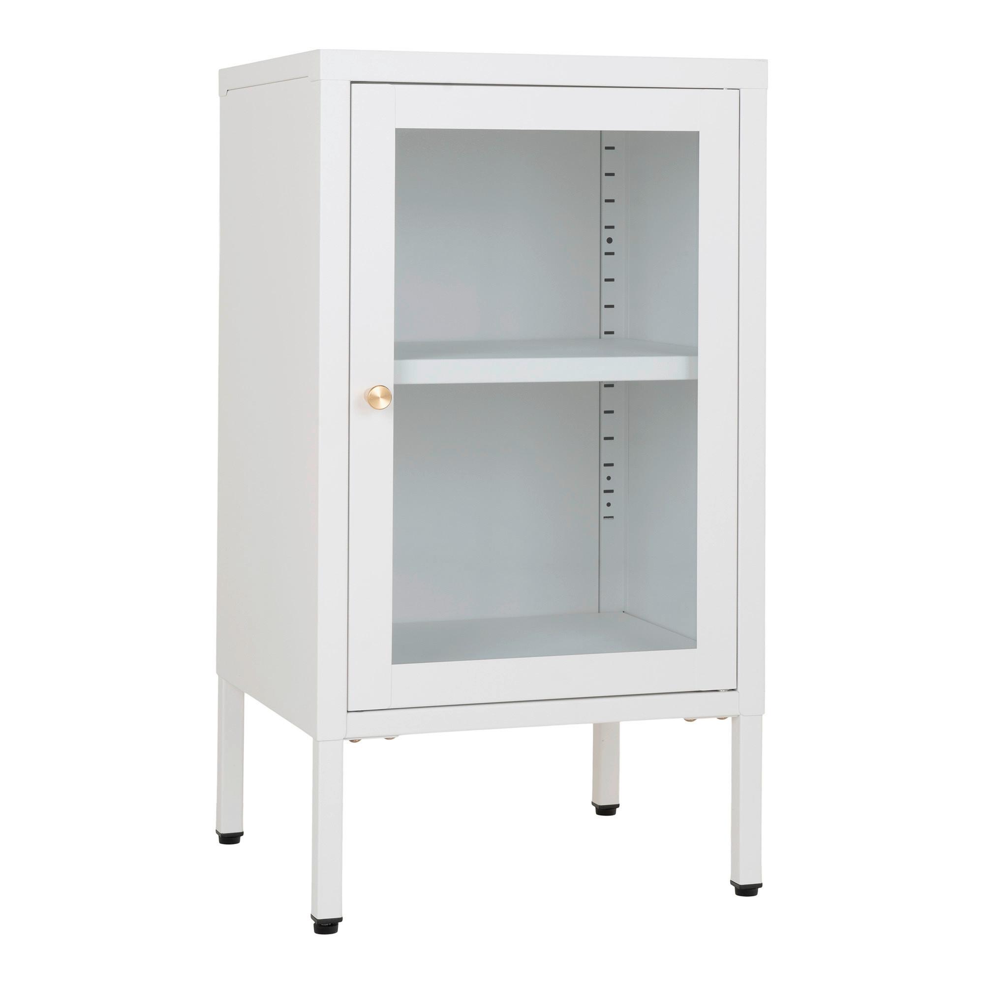 GARDEROBENSCHRANK Dalby Weiß B: 38cm - Transparent/Weiß, Design, Glas/Metall (38/70/35cm) - MID.YOU