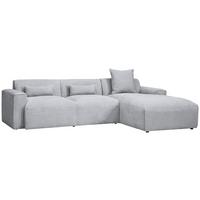 Ecksofa mit Zierkissen Pearl Grau 303x196 cm - Schwarz/Grau, Design, Textil (303/196cm) - Livetastic