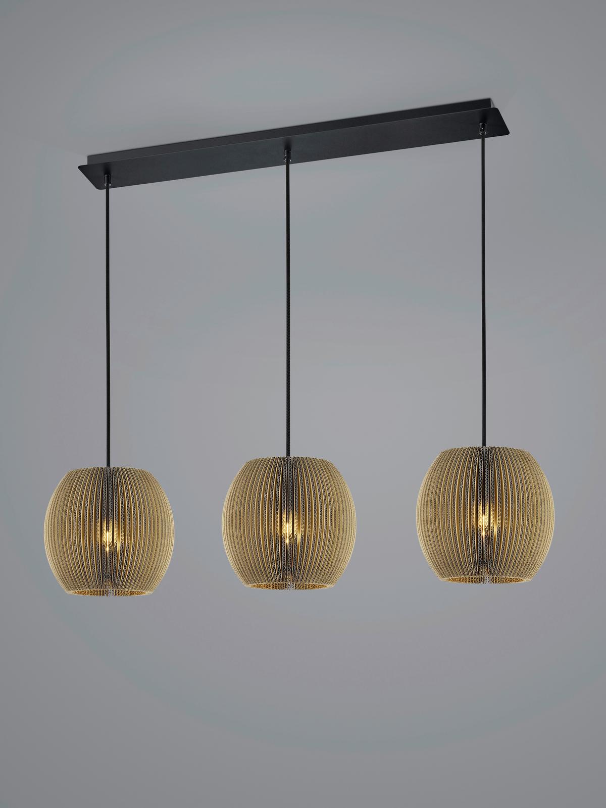 Hängeleuchte 20601/3-20 - Naturfarben, Design, Karton (150cm) - Hell