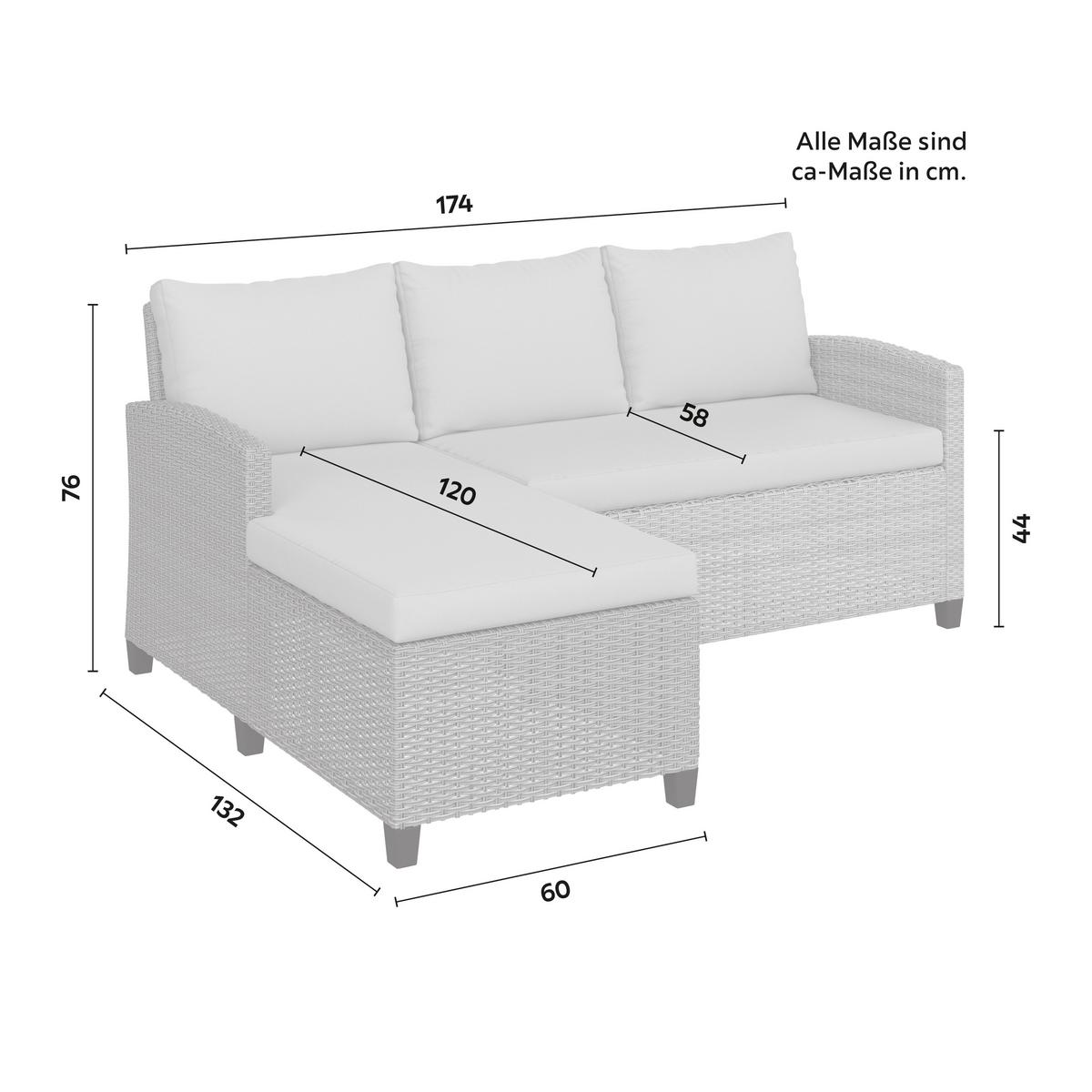 TERASOVÁ SEDACIA SÚPRAVA DANI - sivá/svetlosivá, Modern, kov/kompozitné drevo - Mömax