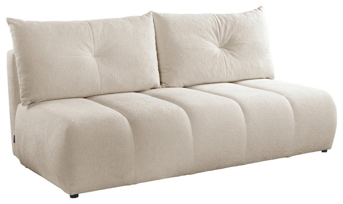 Schlafsofa Milo, Creme B: 209 Cm - Creme/Schwarz, Design, Holz/Holzwerkstoff (209/100/103cm) - MID.YOU