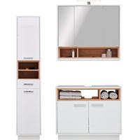 Badezimmer Milano Weiß, Dekor Artisan 3-teilig - Weiß/Eiche Artisan, MODERN, Holzwerkstoff (118/190/40cm)