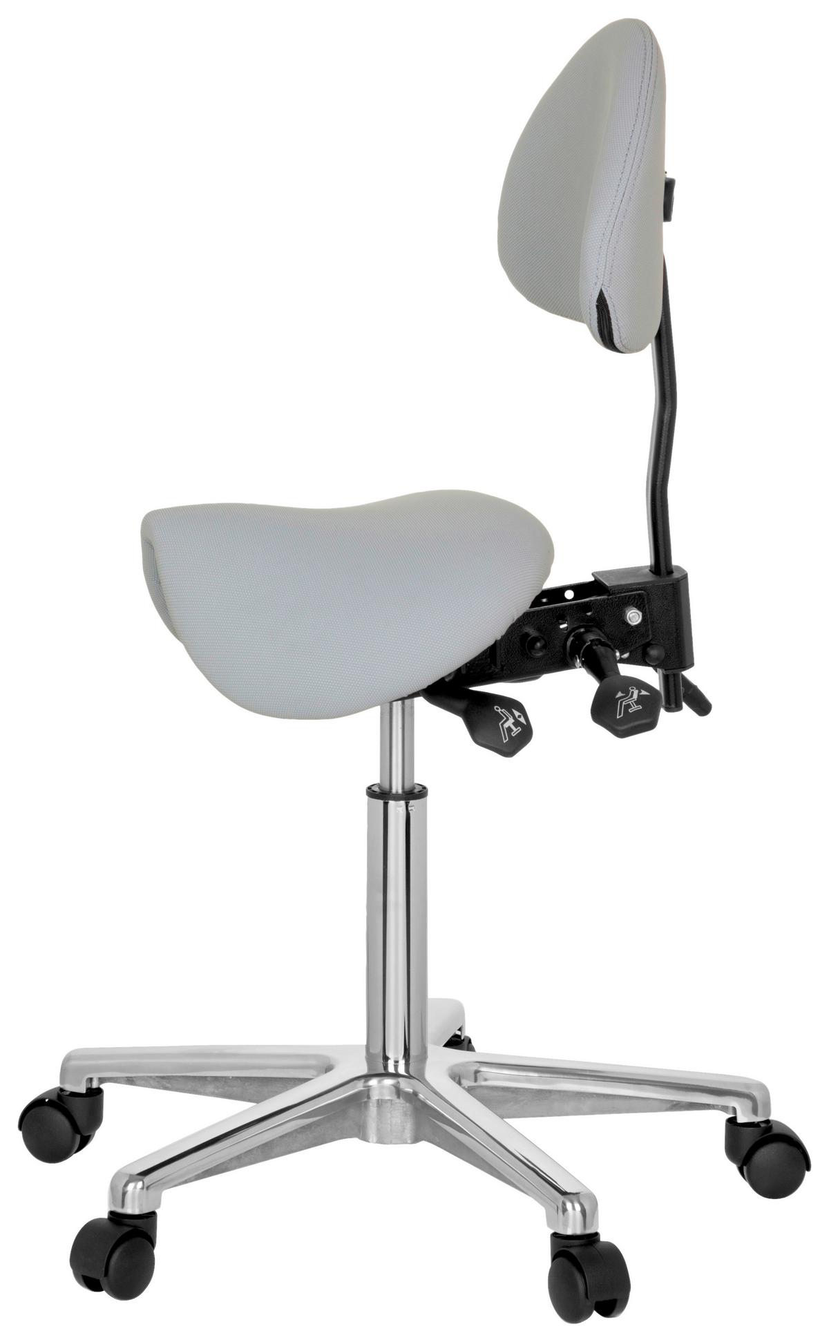 Bürohocker Top Work 20 Lederlook Grau Bis 110kg - Alufarben/Grau, MODERN, Kunststoff/Textil (36/105/40cm) - MID.YOU