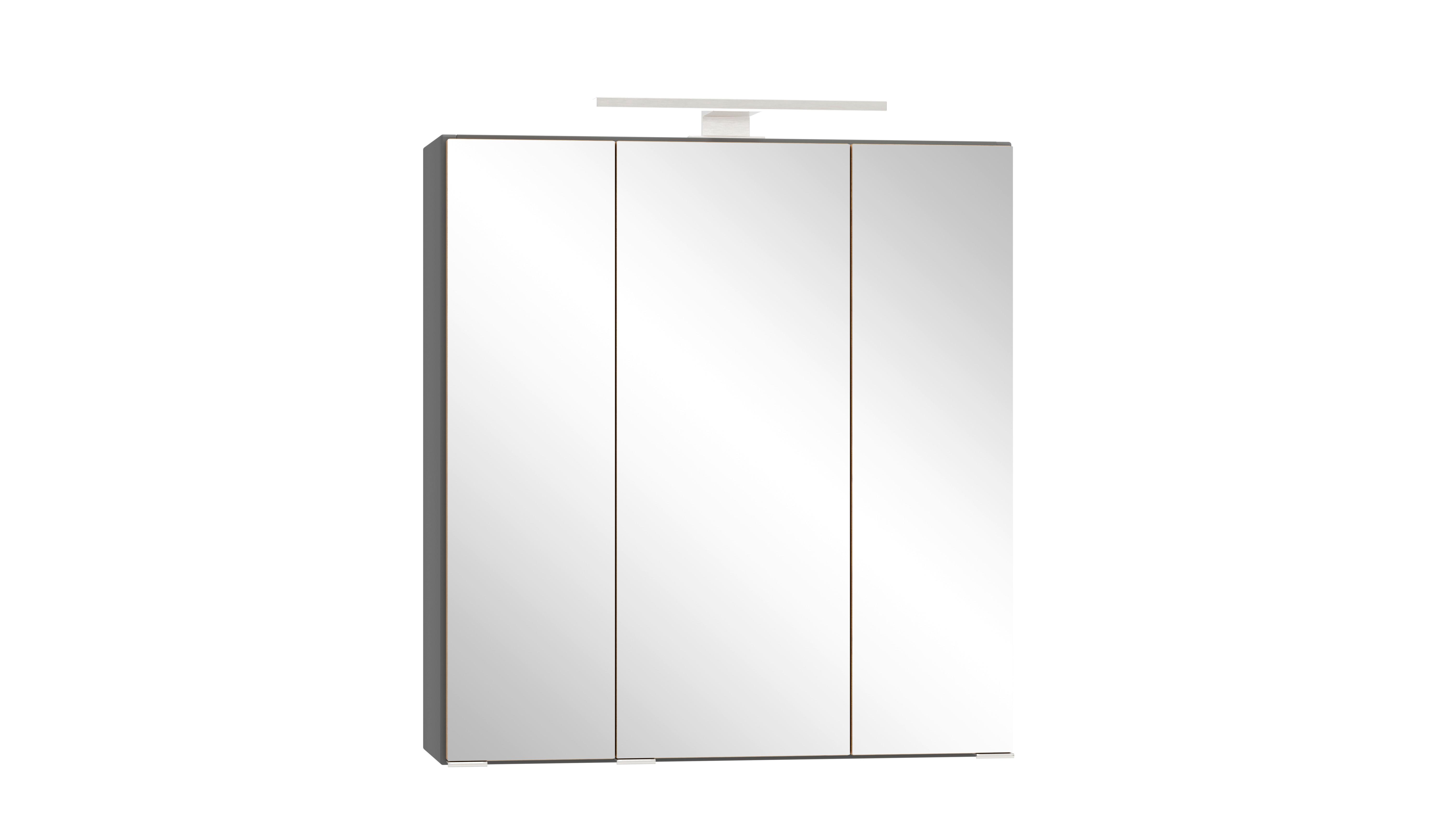 SPIEGELSCHRANK Verona Dunkelgrau B: 60cm - Wildeiche/Grau, Trend, Glas/Holzwerkstoff (60/64/20cm) - Held