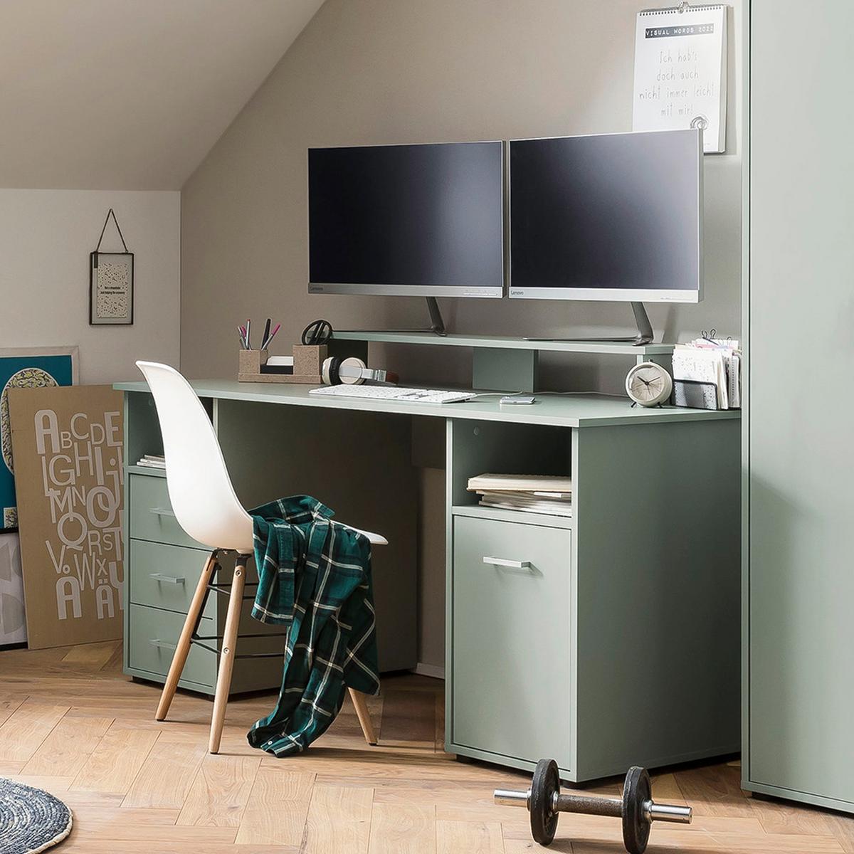 Bildschirmerhöhung Niels 1100 - Petrol, MODERN, Holzwerkstoff (110/12,7/20cm) - MID.YOU