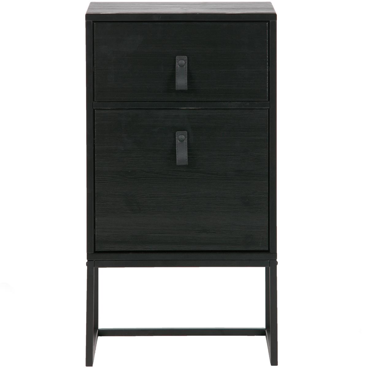 NACHTKÄSTCHEN Zola Schwarz B: 74cm - Schwarz, Basics, Holz/Metall (74/40/35cm) - MID.YOU