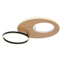 LED-Deckenleuchte 67285-21 - Dunkelbraun/Opal, Design, Holzwerkstoff/Kunststoff (61,2/40/10,5cm) - Globo