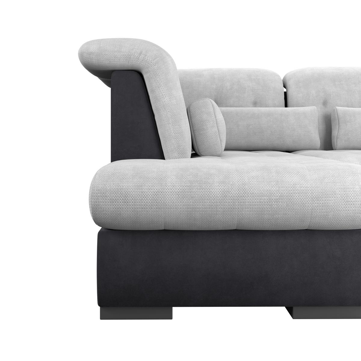 Wohnlandschaft Madera Silberfarben, S: 212x358 cm - Anthrazit/Silberfarben, KONVENTIONELL, Kunststoff/Textil (212/358/190cm)