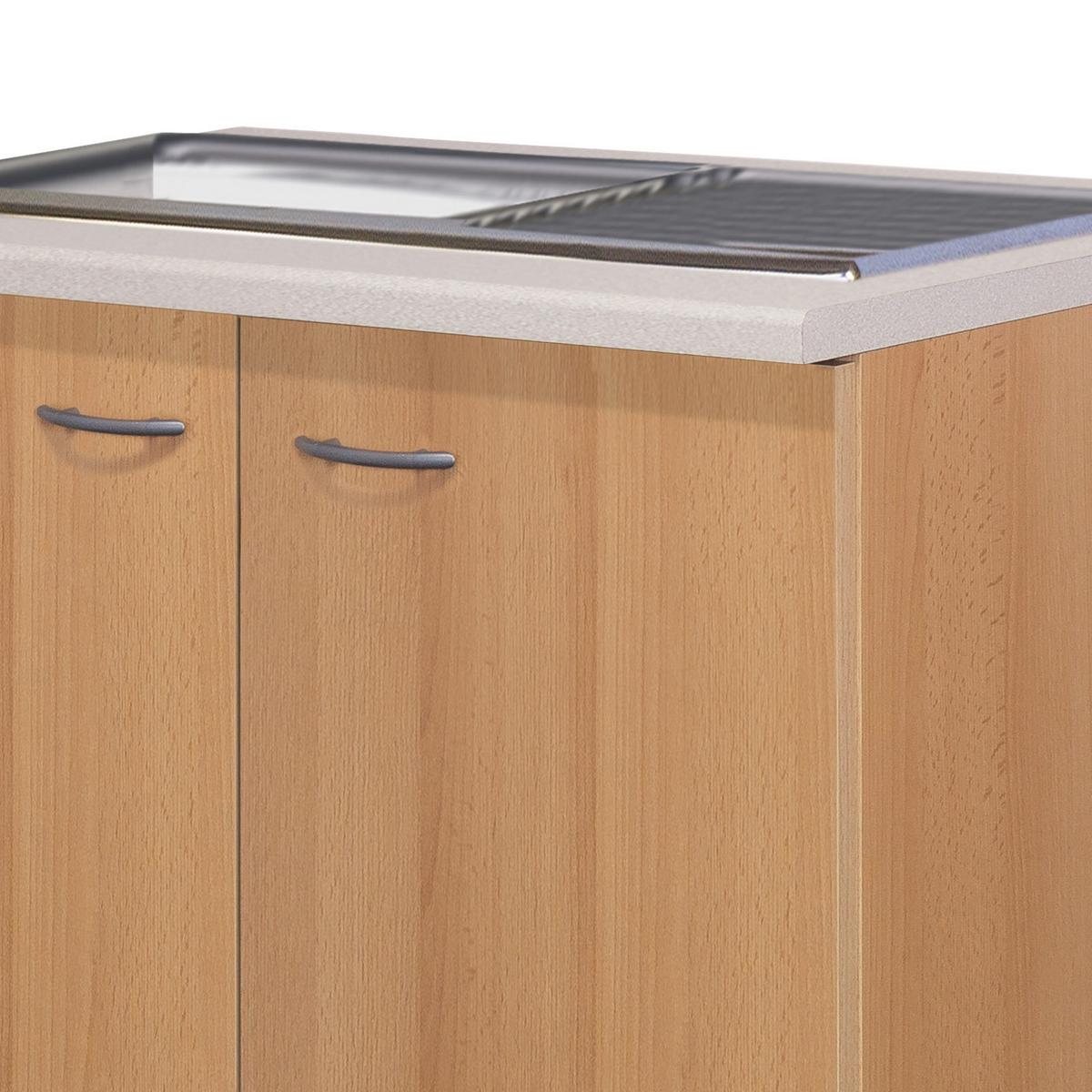 Dřezová skříňka NANO DSPU 100 ES - barvy buku/béžová, Moderní, kompozitní dřevo/plast (100/85/57cm)