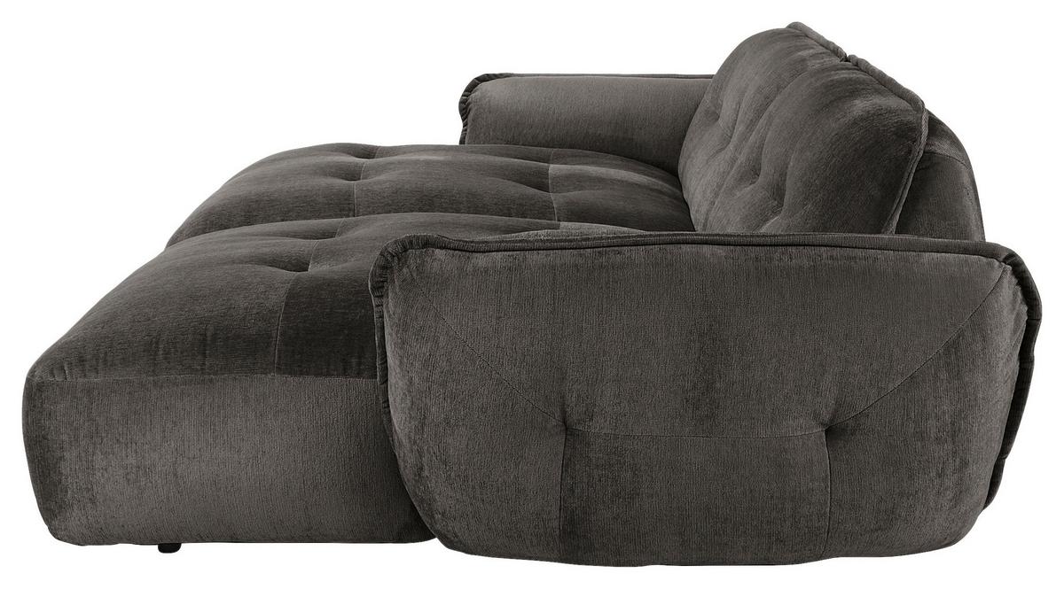 Bigsofa Fluffy, Anthrazit B: 285 Cm - Anthrazit/Schwarz, MODERN, Textil (285/87/184cm) - Trendmanufaktur