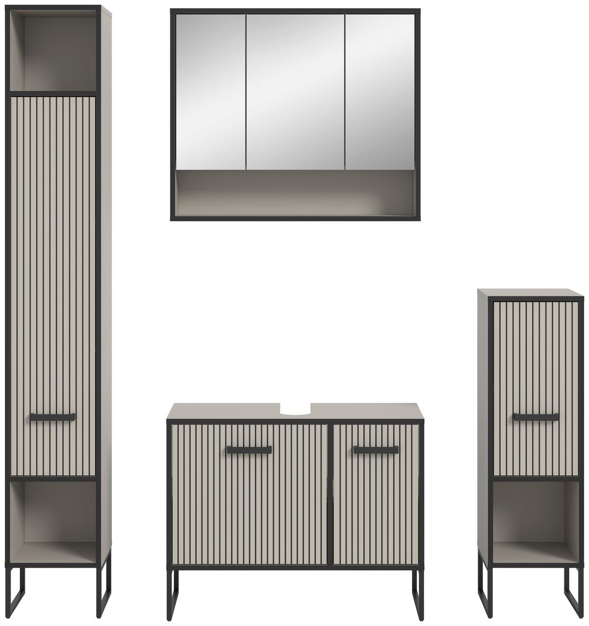 Badezimmer Bagno Kaschmir B: 140 Cm - Kaschmir/Schwarz, MODERN, Holzwerkstoff (140cm) - MID.YOU