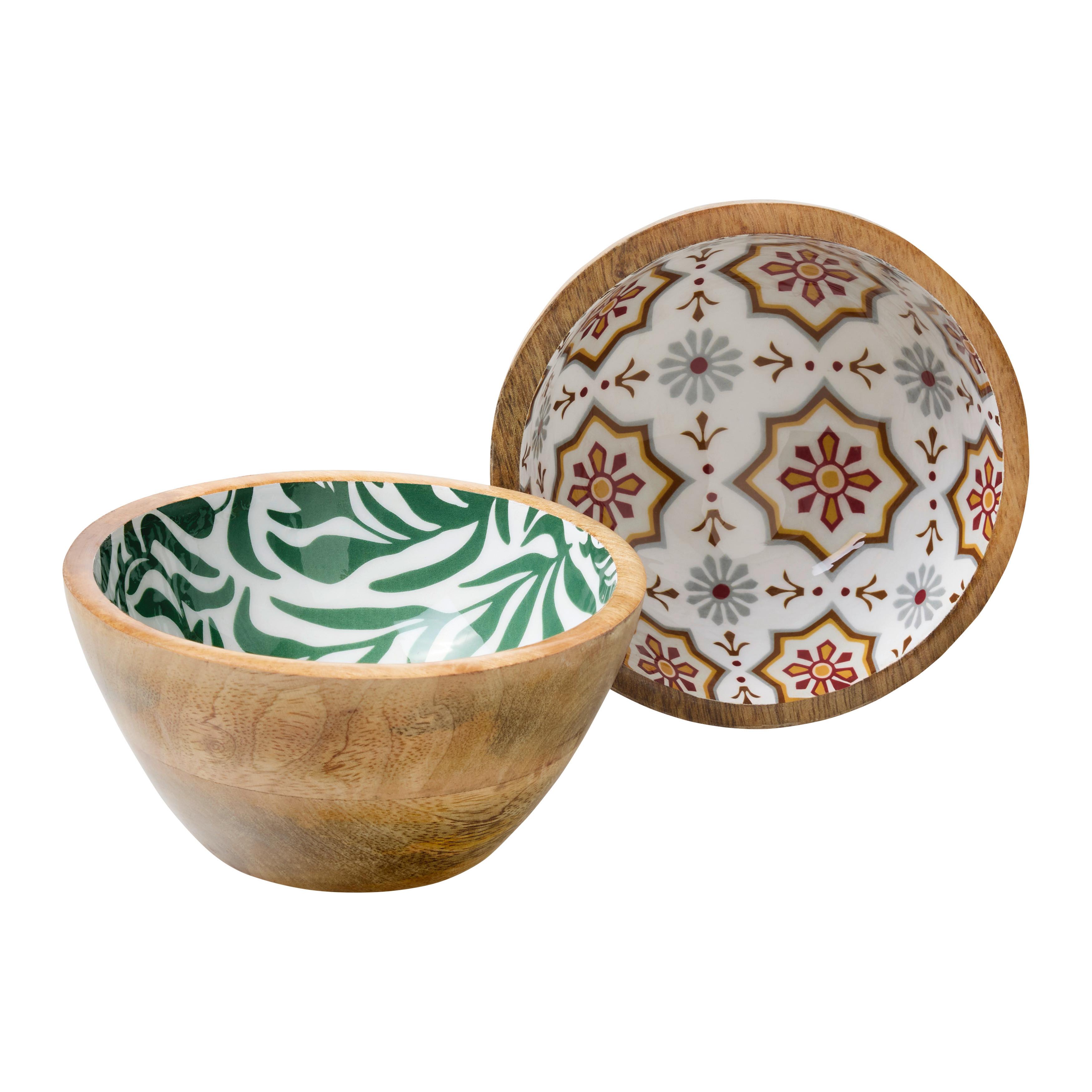 Miska ZAHRA - oranžová/hnedá, Modern, drevo/plast (13.5/6cm)