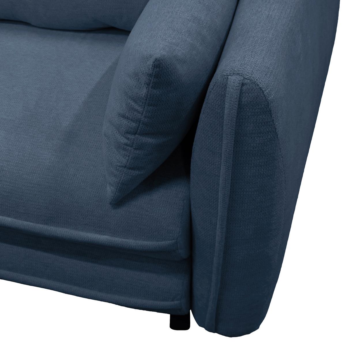 Ecksofa Vivaldi Dunkelblau S:201x240cm - Schwarz/Dunkelblau, Design, Textil (201/240cm) - MID.YOU