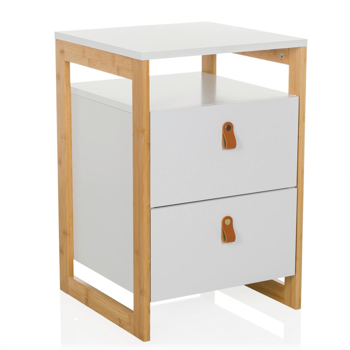 Beistelltisch Tarolo Weiß L: 40cm - Hellbraun/Weiß, MODERN, Holzwerkstoff (40/60/40cm) - MID.YOU