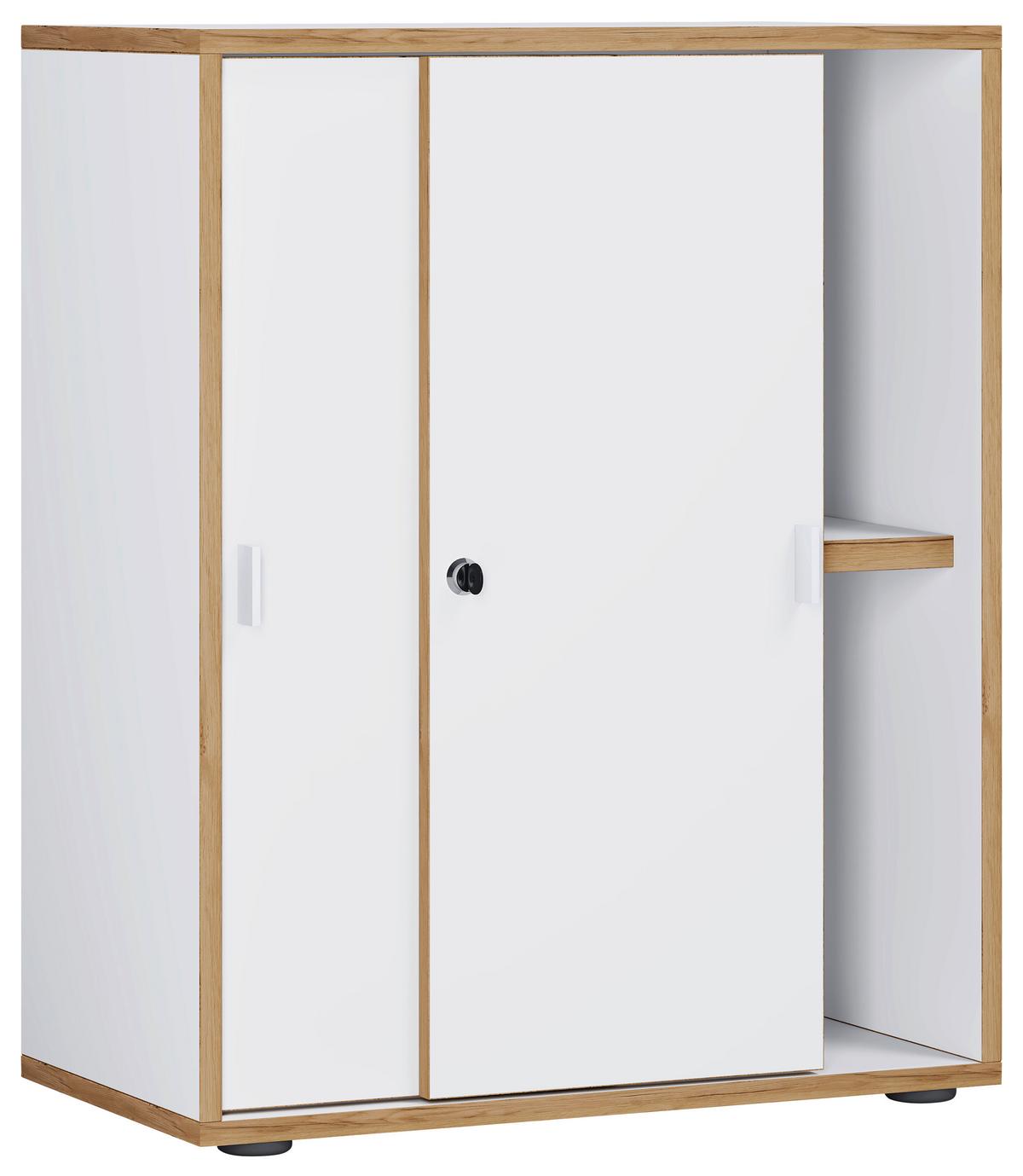 Aktenschrank Salia Weiß, Honigeiche B: 60 cm - Honigeiche/Weiß, Design, Holzwerkstoff (60/74/33cm) - MID.YOU