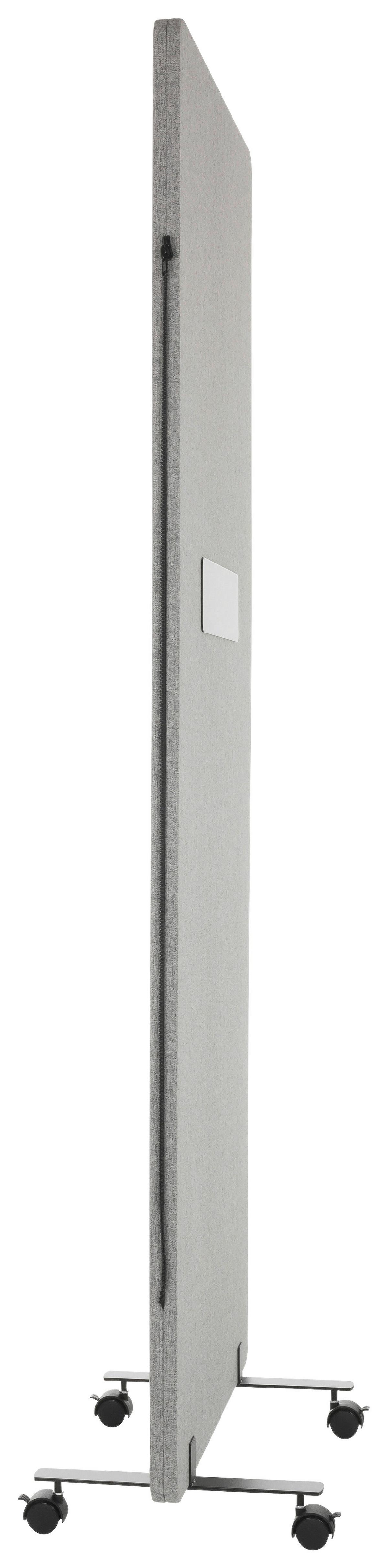 Trennwand Flexmiut Wb - Klar/Hellgrau, Basics, Kunststoff/Textil (60/177/3cm) - MID.YOU