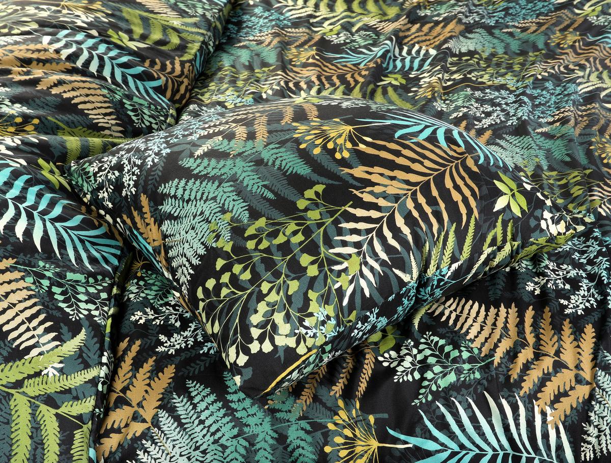 Bettwäsche Malika - Waldgrün/Hellbraun, MODERN, Textil - Luca Bessoni