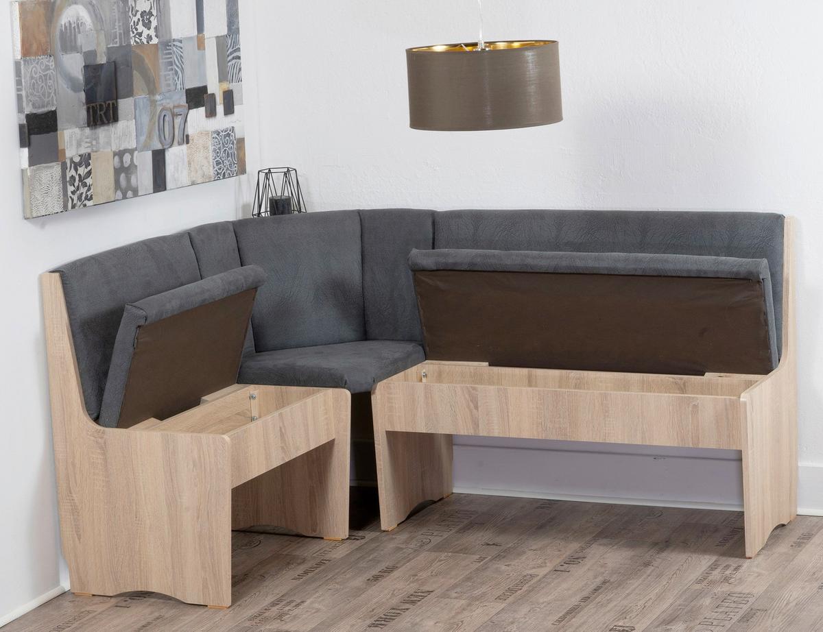 Eckbankgruppe Duisburg Pedusa Titanic Grau/eiche D. B: 125cm - Grau/Sonoma Eiche, KONVENTIONELL, Holz/Holzwerkstoff (125/89/165cm) - MID.YOU