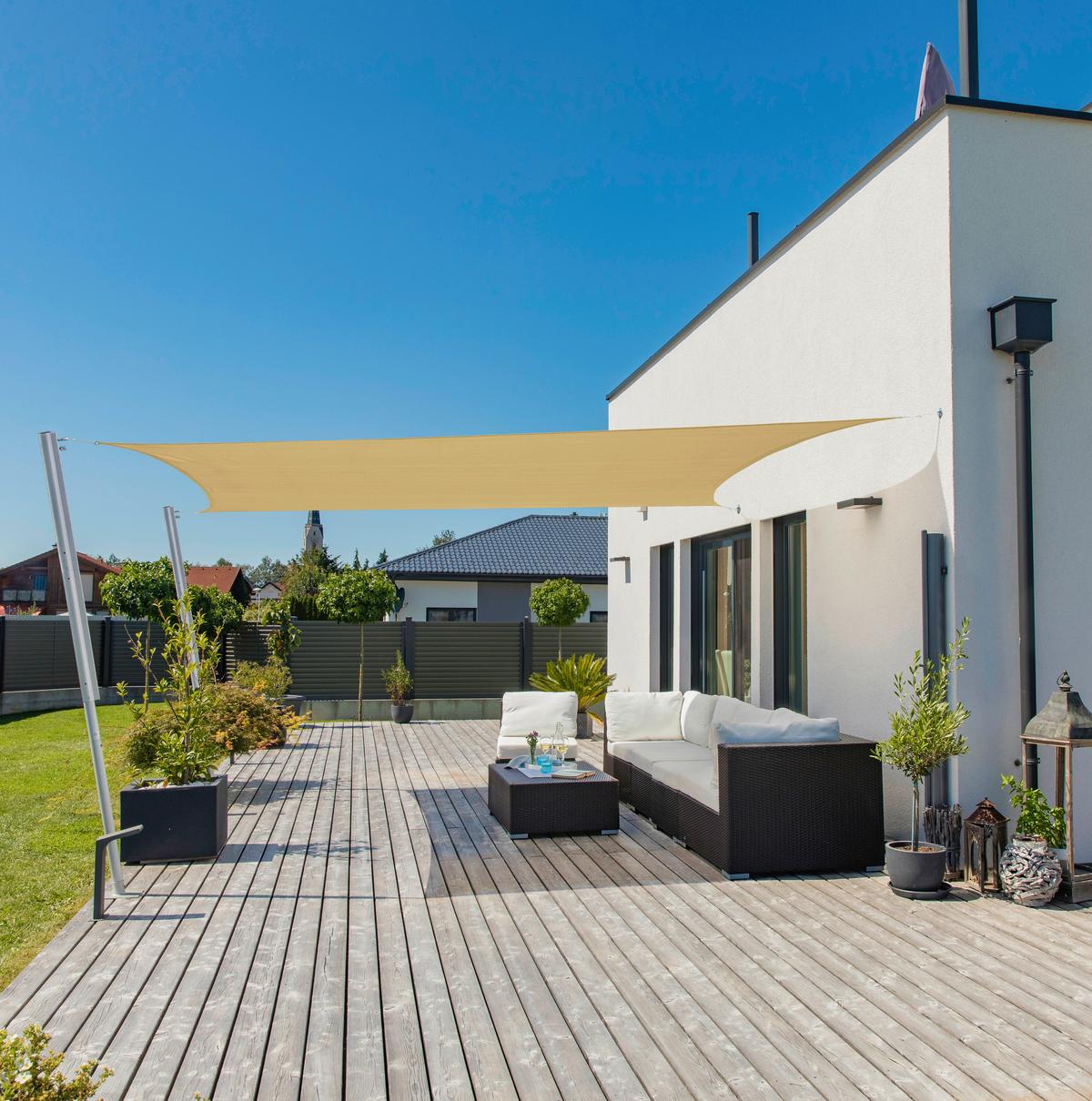 Sonnensegel Rechteck 4x5 m - Champagner, Basics (400/500cm)