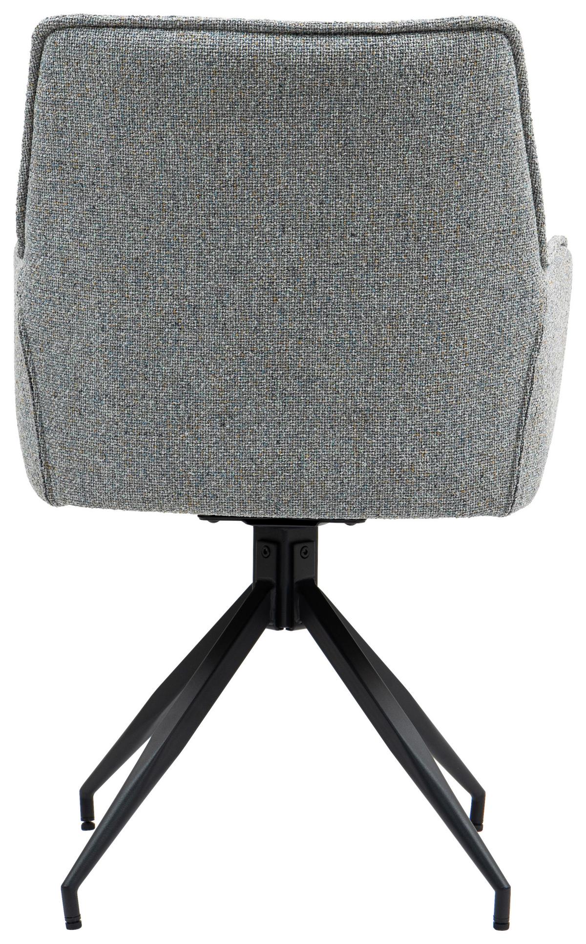 Armlehnstuhl Lilith Grau Sitzfl. 180° drehbar, B: 59cm - Schwarz/Grau, KONVENTIONELL, Textil/Metall (59/89,5/63cm) - MID.YOU