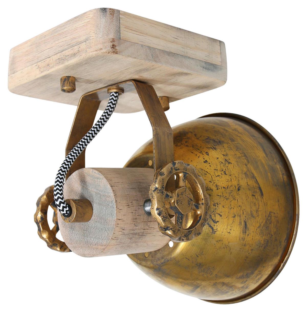 Deckenspots Gearwood - Anthrazit/Kupferfarben, Trend, Holz/Metall (59/19/23cm)