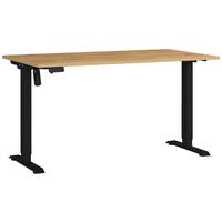 Schreibtisch Profi Schwarz/Eiche Dekor L: 140cm - Eichefarben/Schwarz, MODERN, Holzwerkstoff/Metall (140/80/71-119cm) - Germania