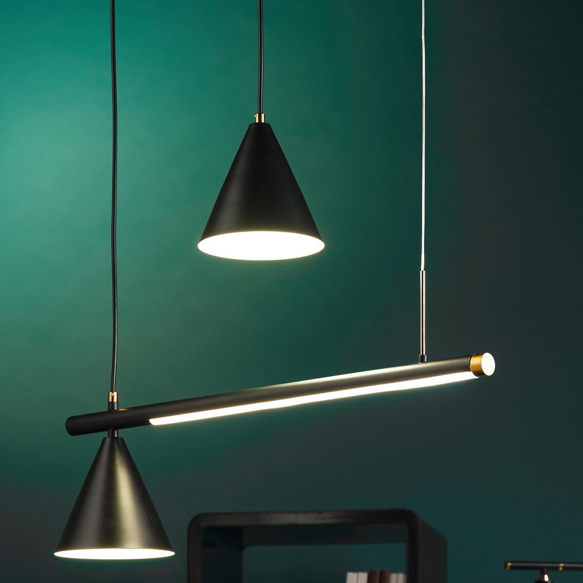 LED-Hängeleuchte 5042/S - Schwarz, Design, Metall (90/15/120cm)