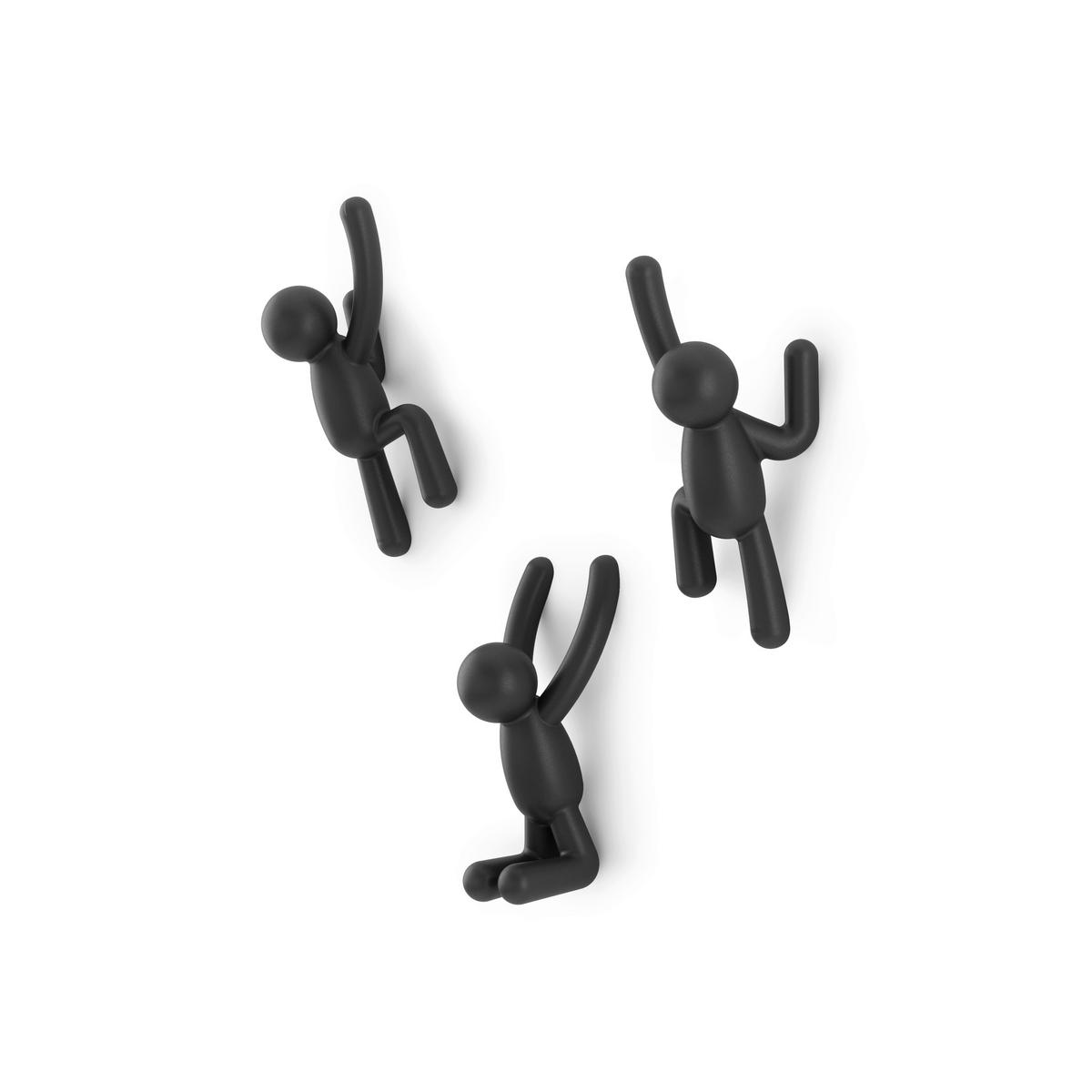 Háček sada 3 ks černá - černá, Moderní, plast (8/7/18cm) - Mömax