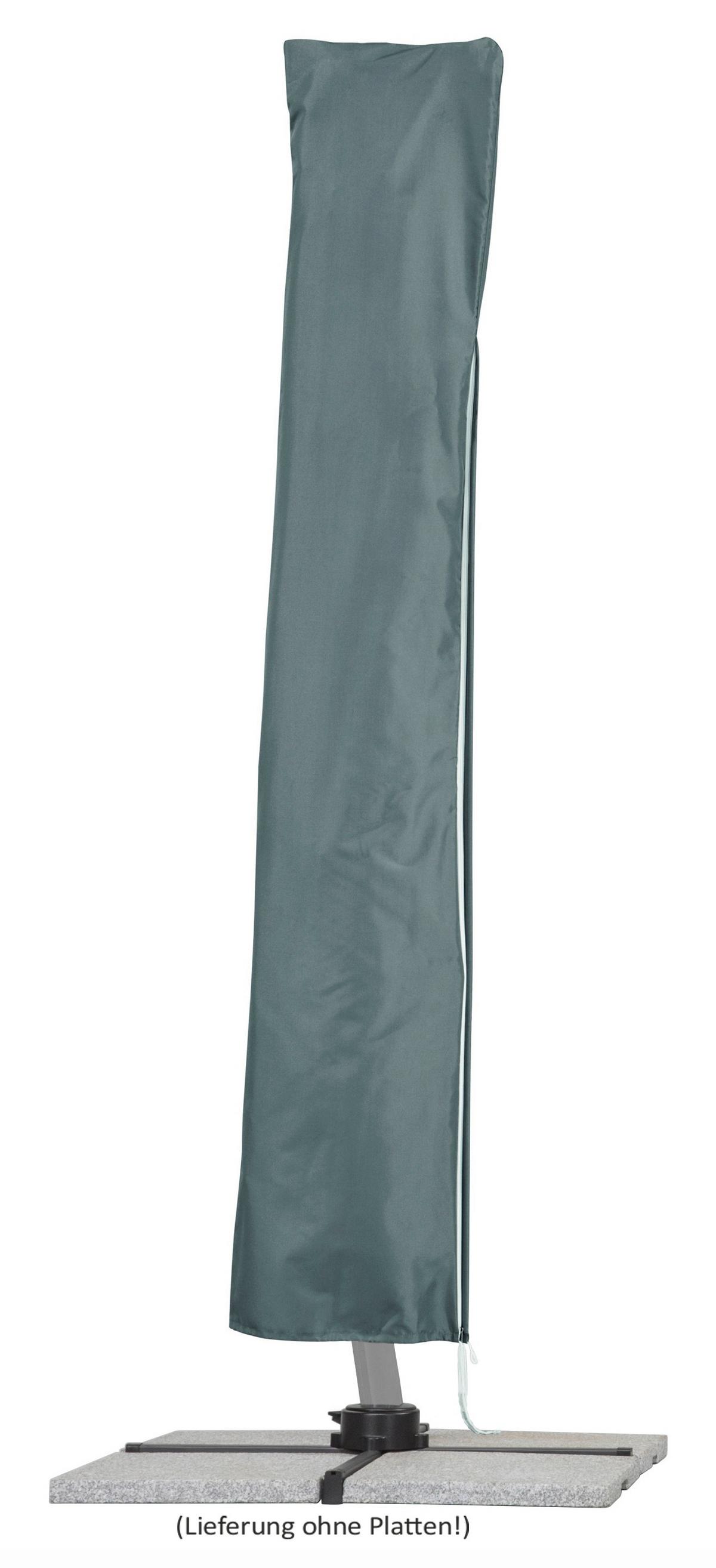 Ampelschirm BxHxT: 374x269x350 cm Anthrazit - Anthrazit/Grau, Basics, Textil/Metall (374/269/350cm) - Schneider