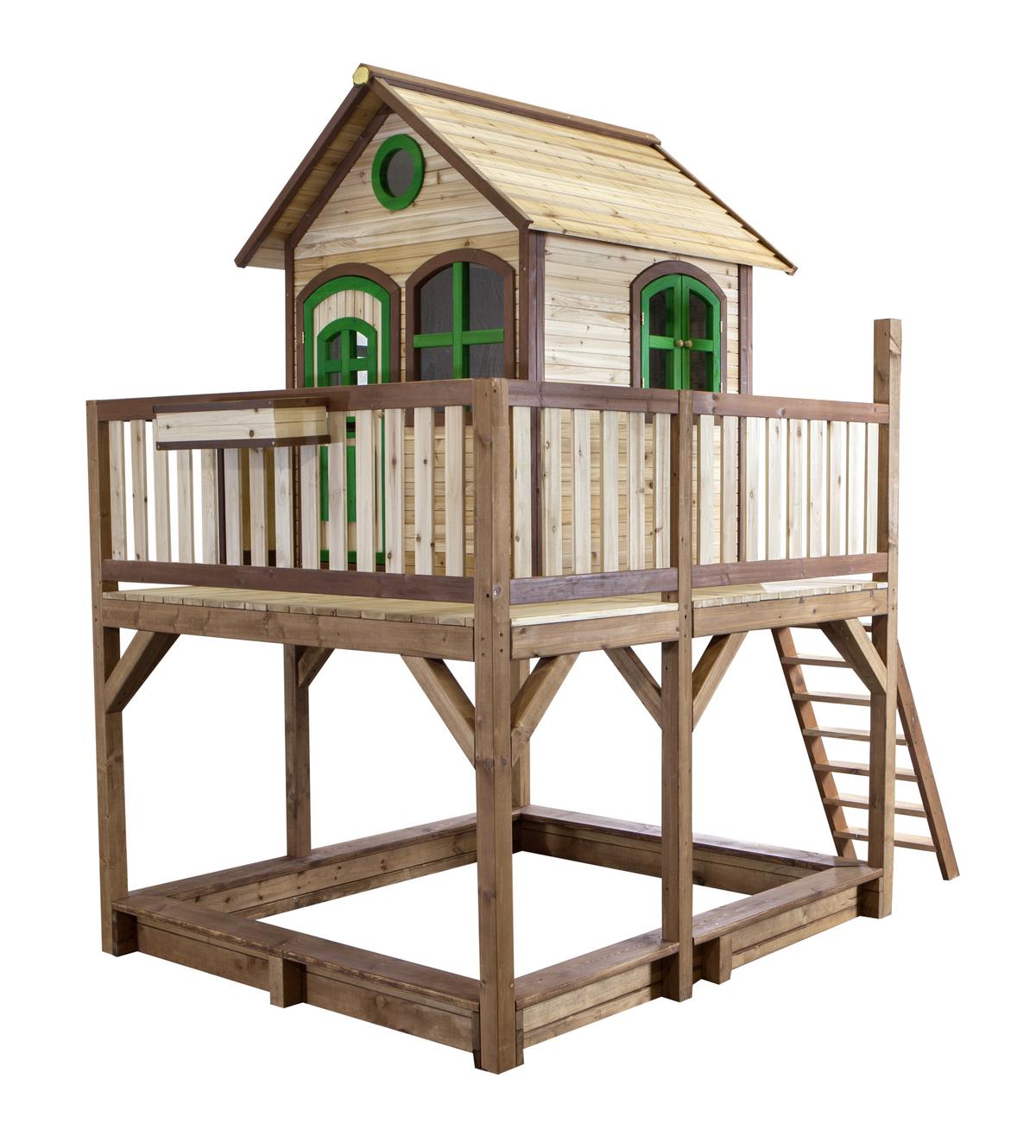 Spielturm Liam Aus Tannenholz - Beige/Braun, Basics, Holz/Kunststoff (377/291/255cm) - Ambia Garden
