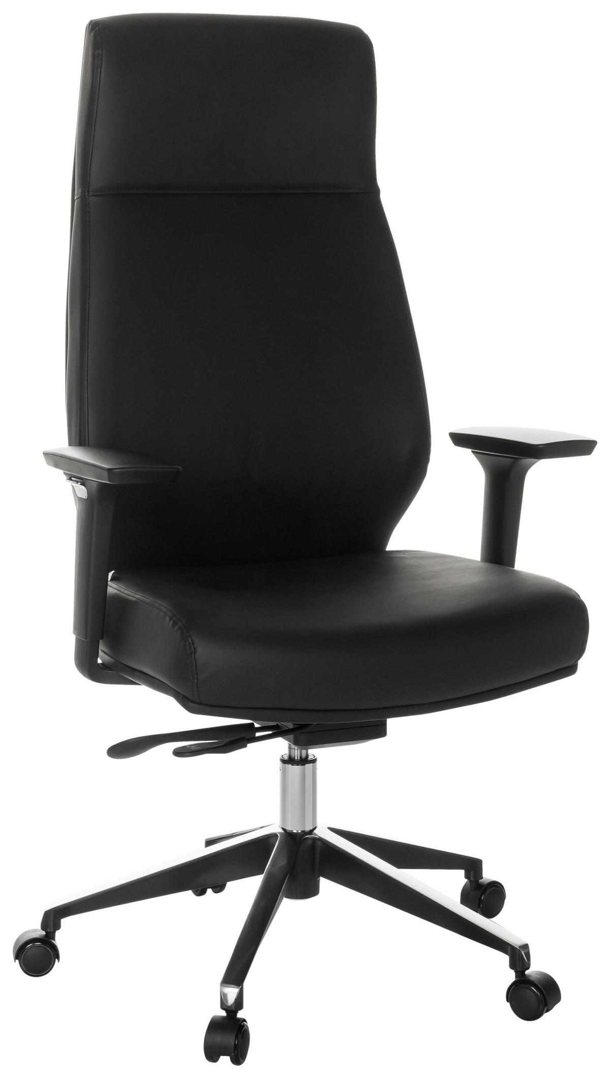 Chefsessel Vitoro Eco - Schwarz, Basics, Leder/Kunststoff (68/123-130/68cm) - MID.YOU