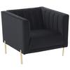 Sessel Sono - Goldfarben/Schwarz, Design, Textil (101/75/85cm) - Livetastic
