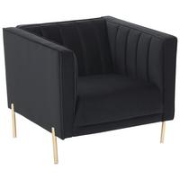 Sessel Sono - Goldfarben/Schwarz, Design, Textil (101/75/85cm) - Livetastic