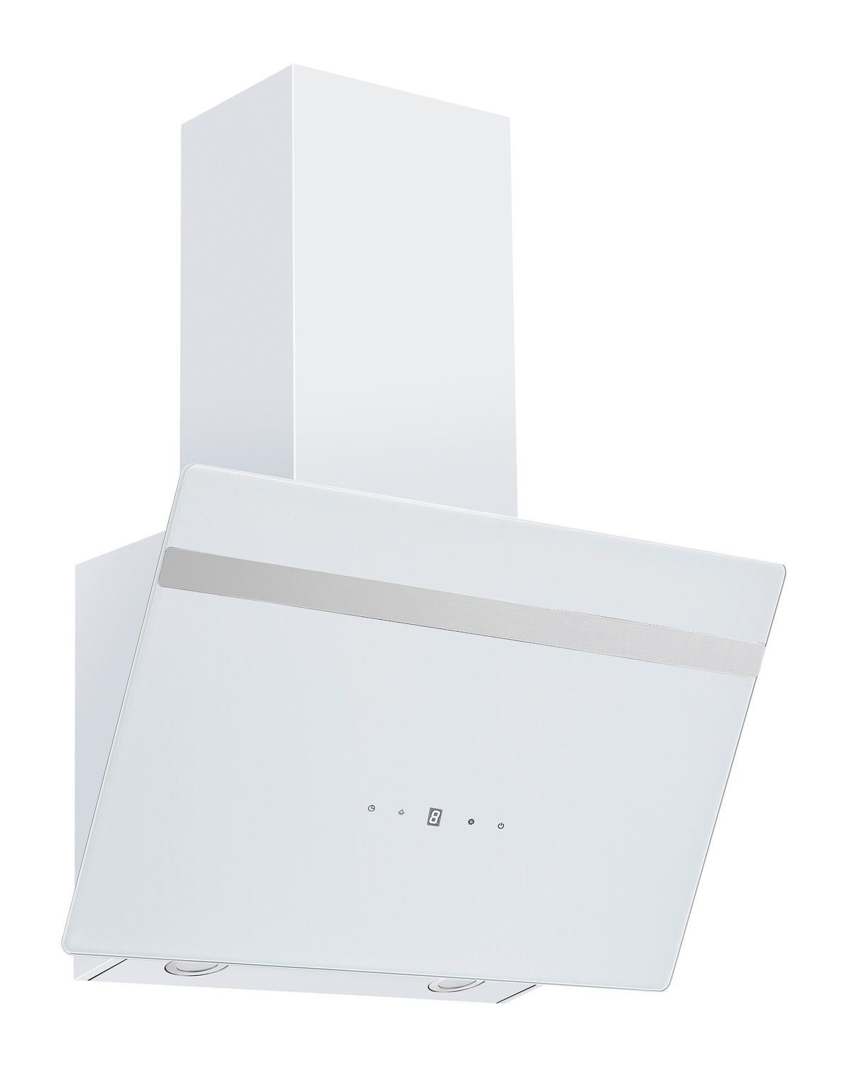 Dunstabzugshaube Weiß B: 60 cm - Edelstahlfarben/Weiß, Basics, Glas/Metall (60/111.60/29.6cm) - PKM