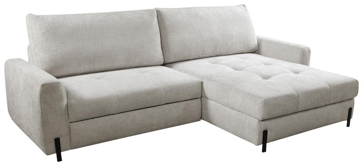 Ecksofa Naomi Beige/Schwarz, 265 cm - Beige/Schwarz, Design, Textil (265/162cm) - MID.YOU