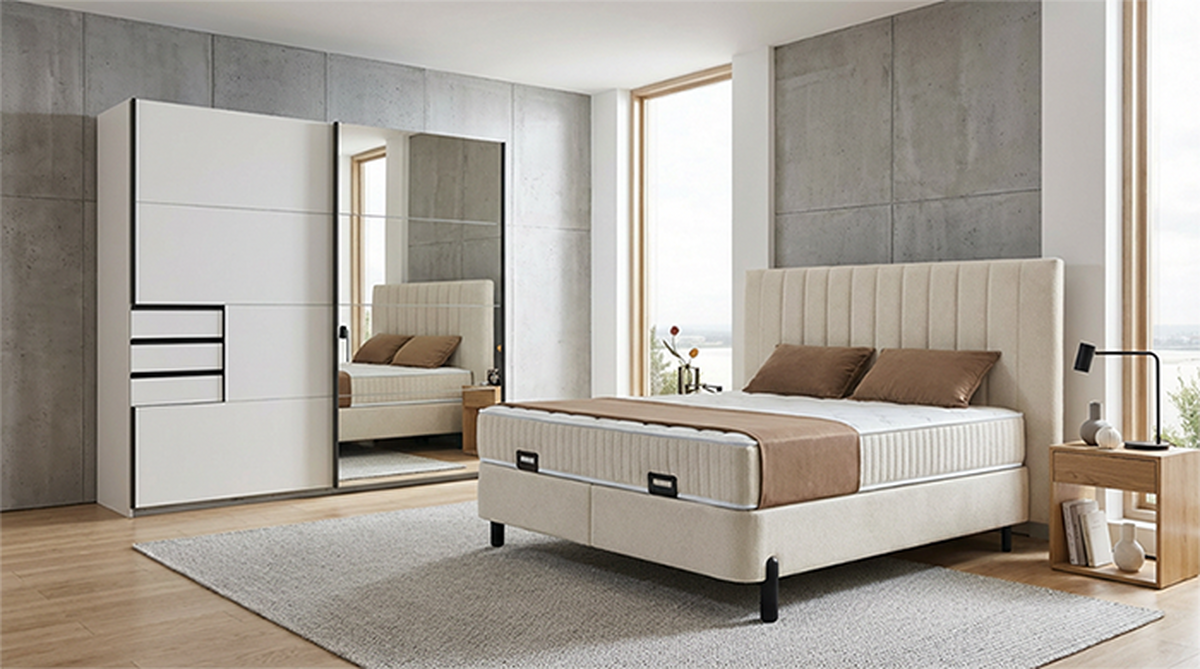 Tolóajtós Szekrény Saigon 225/210 Cm - fehér, Modern, faalapú anyag (225/210/64cm) - MID.YOU