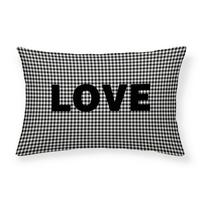 DEKORAČNÝ VANKÚŠ VICHY LOVE - čierna/biela, textil (30/50/6cm)