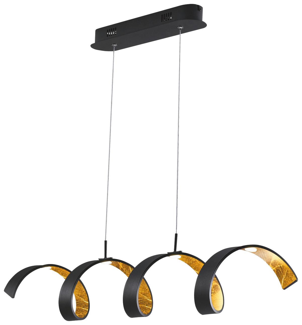 Led-deckenleuchte Helix Led-Helix-S4 Ner - Goldfarben/Schwarz, Design, Metall (80/13,5/120cm)