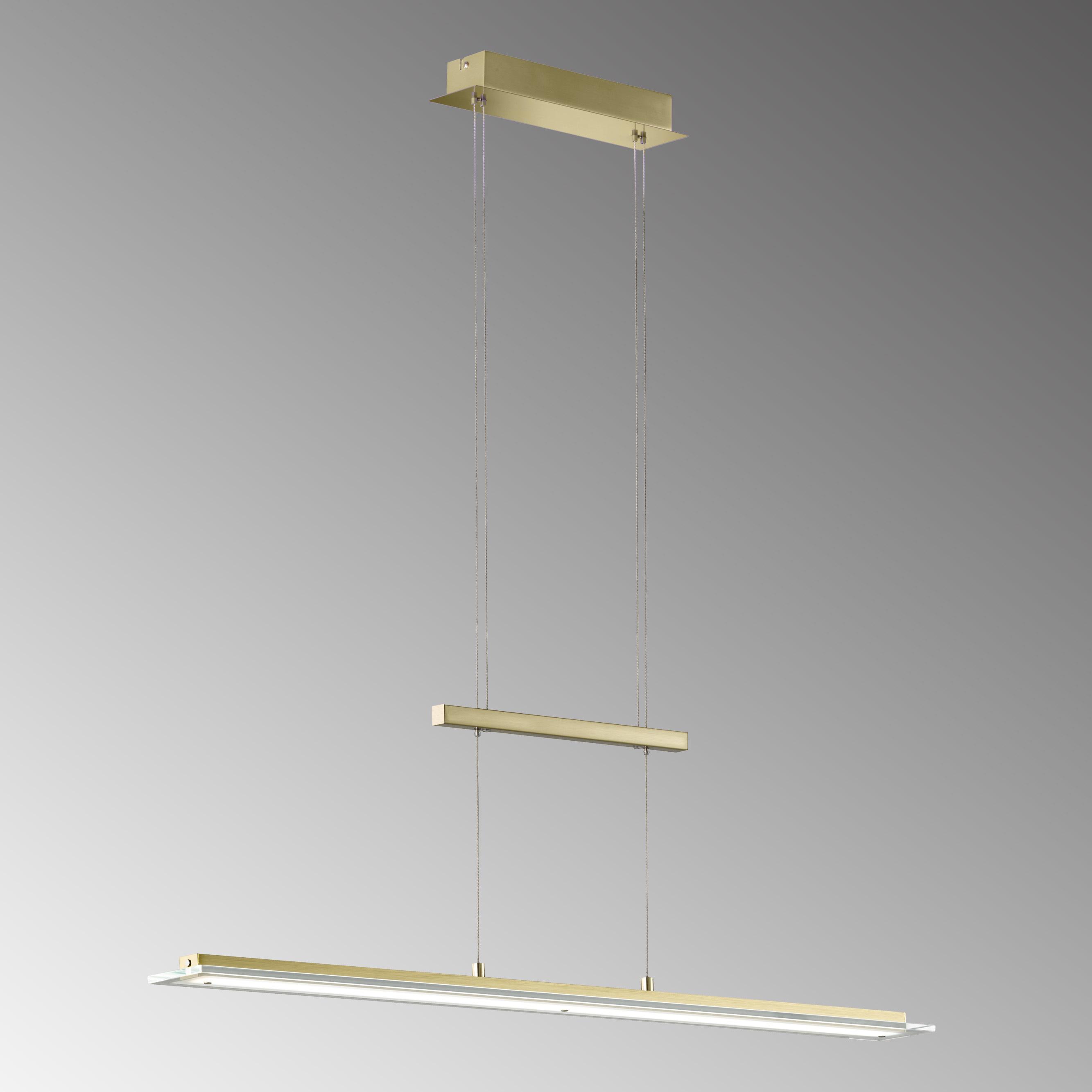 LED-Hängeleuchte Tenso H: 80-150 cm 1-Flamming dimmbar - Messingfarben, Design, Metall (100,00/9,00/80-150cm) - Fischer & Honsel