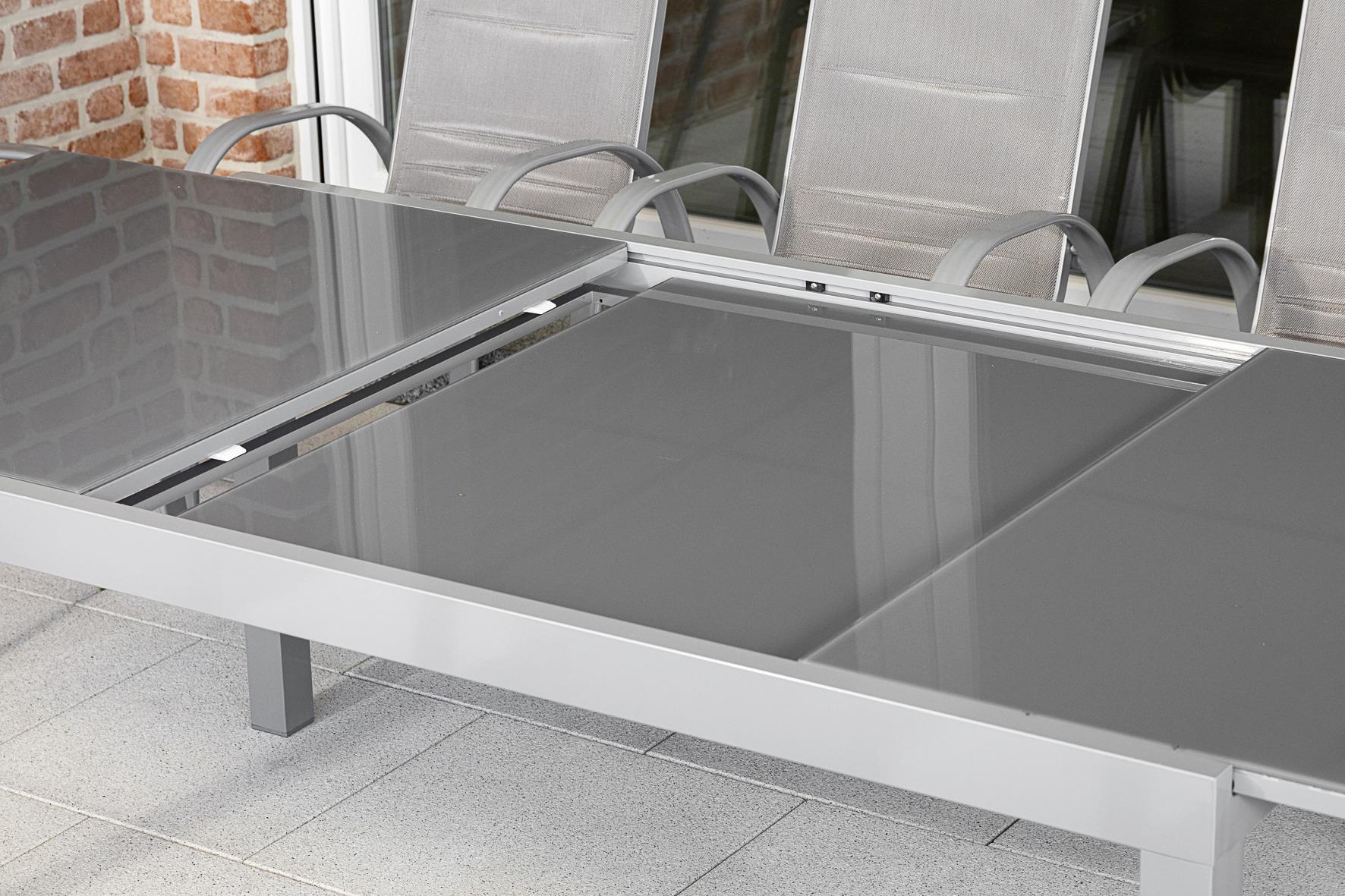 Gartenmöbel Set 7-Teilig Amalfi Di Lusso Metall/Glas/Textil