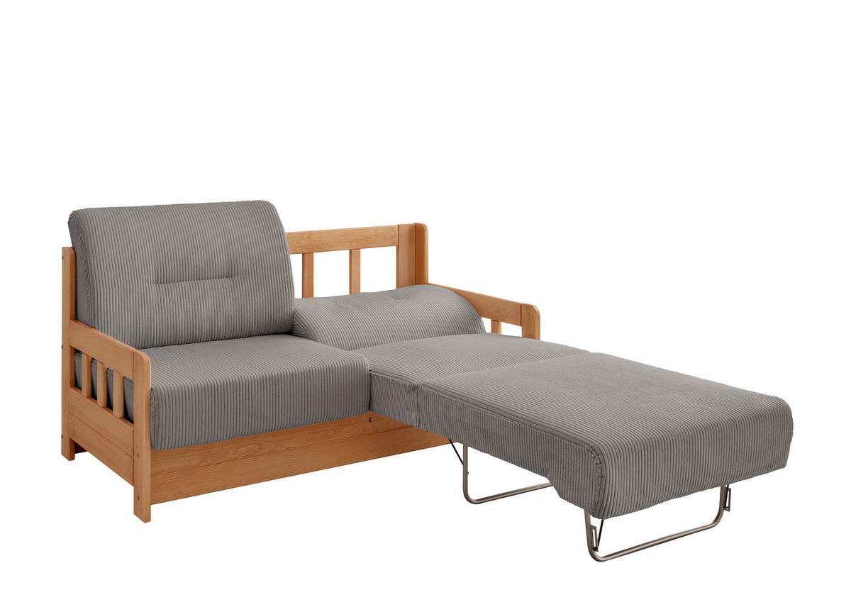 Schlafsofa Camino Graubraun/Honig B: 154 cm - Graubraun/Kieferfarben, MODERN, Holz/Textil (154/88/90cm) - Livetastic