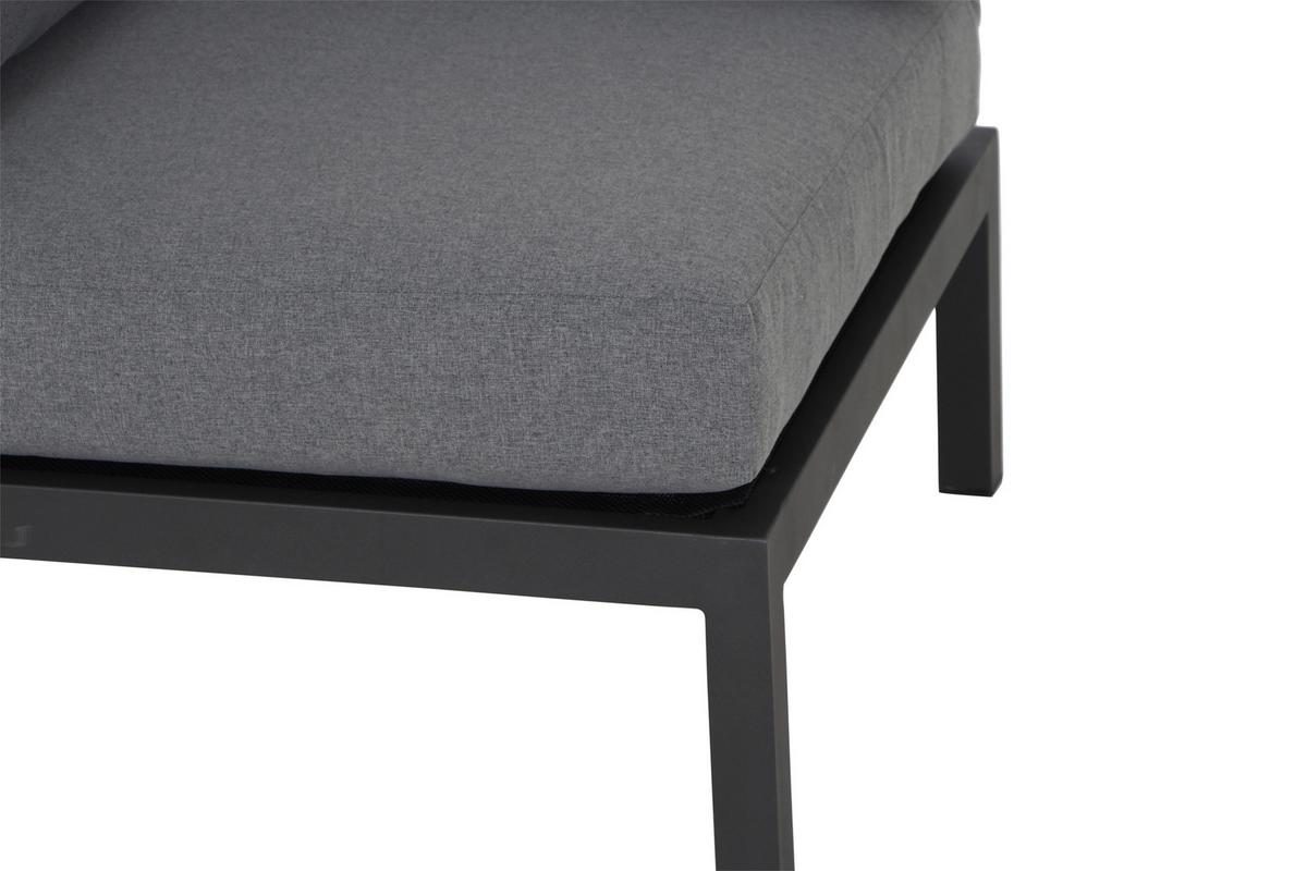 Loungegarnitur 4-Tlg Teakholz/Metall mit Kissen - Anthrazit/Grau, KONVENTIONELL, Holz/Textil (252/84/252cm) - Siena Garden