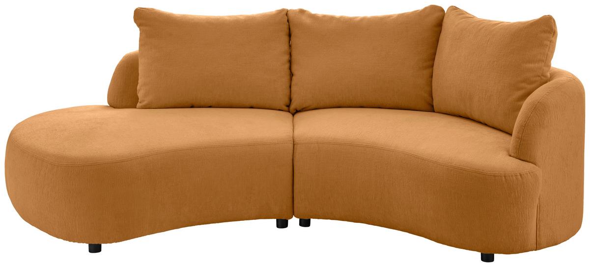 Ecksofa Goldfarben S: 250x139 cm - Goldfarben/Schwarz, MODERN, Textil (250/139cm) - Livetastic