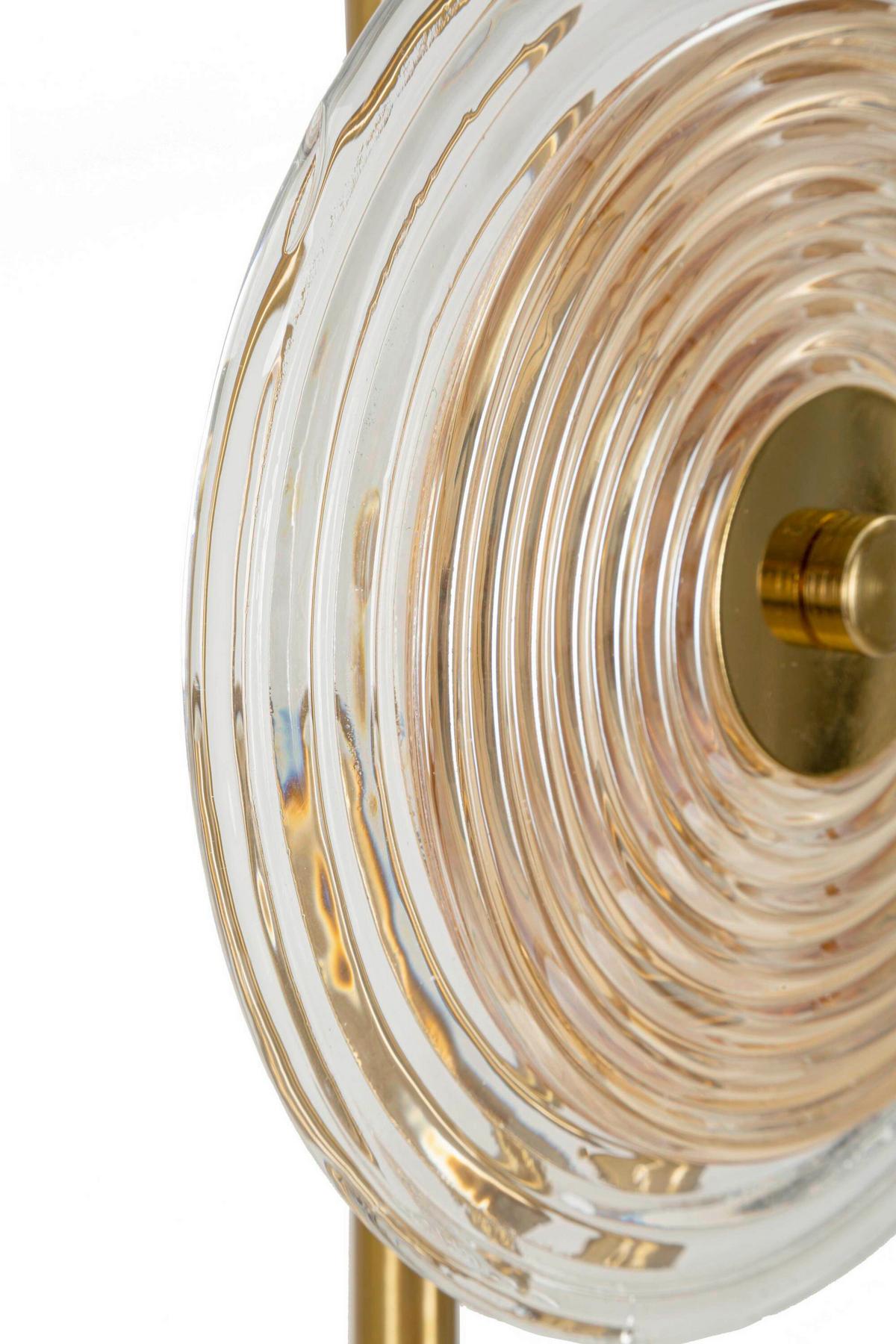 Tischleuchte Venice Braun, Gold-/Naturfarben B: 25 cm - Goldfarben/Braun, Basics, Glas/Metall (25/63/25cm)